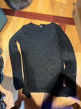 The Limited Black Speckled Crewneck Sweater
